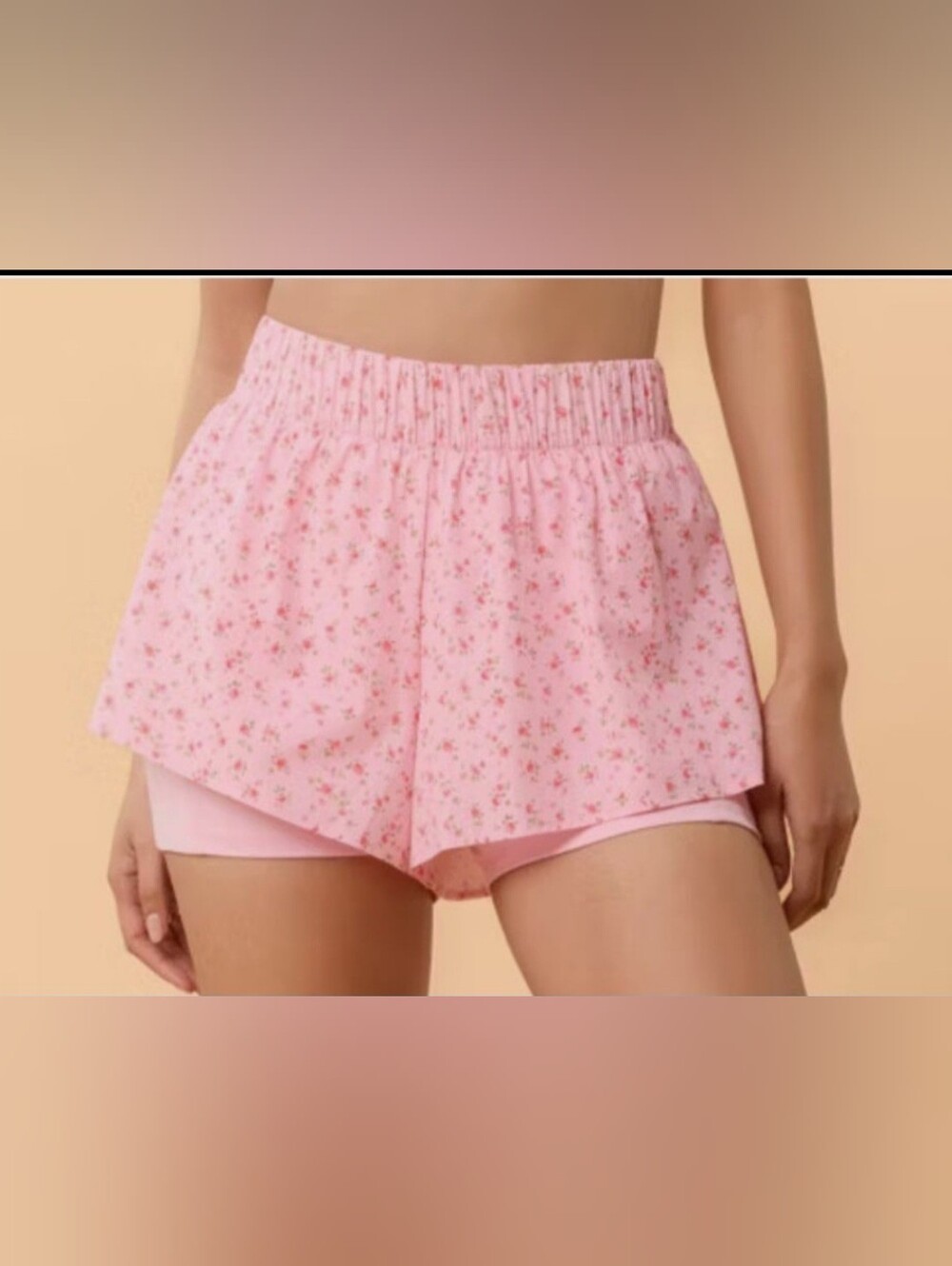 Blogilates Pink Floral Ruffle Shorts - Picture 6 of 6
